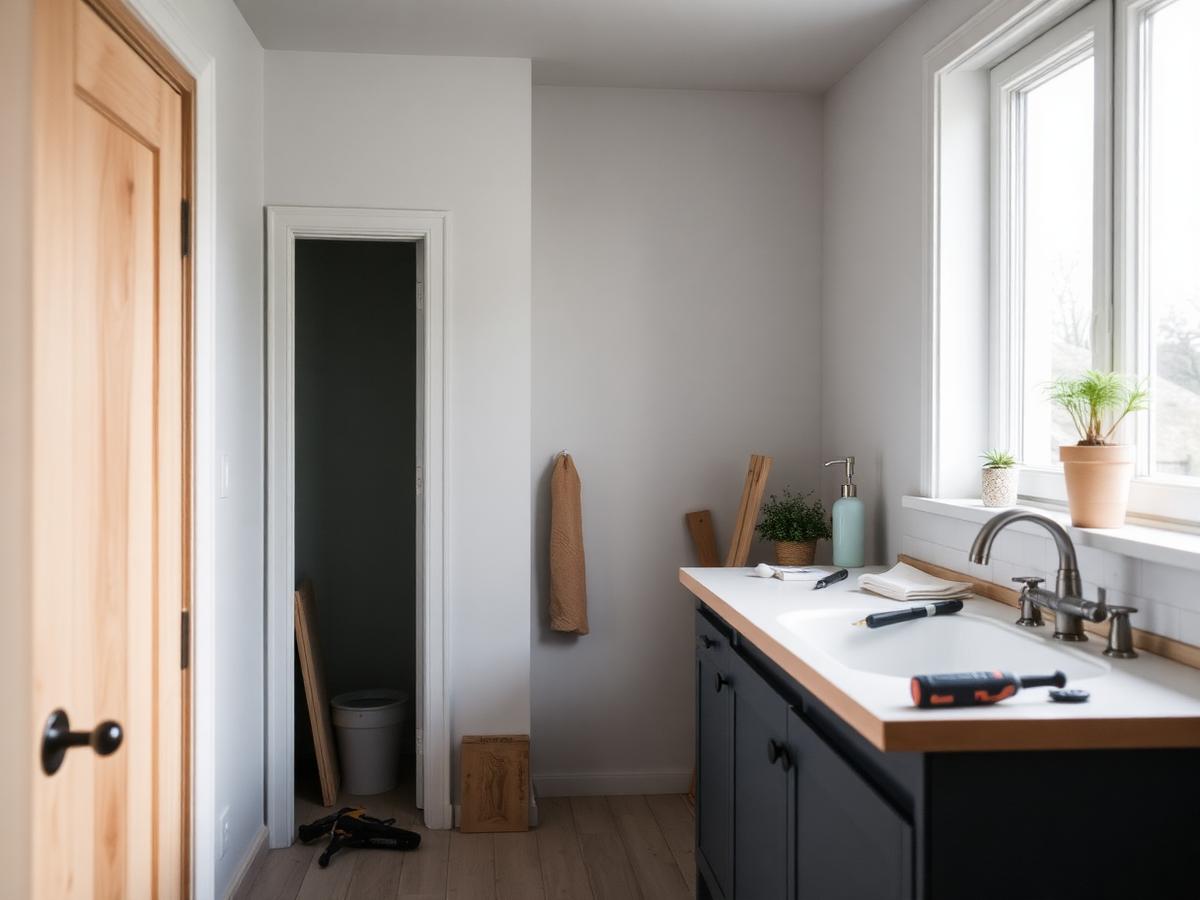 Renoverat kök och badrum med nya uttag och eldragning